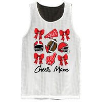 Football Coquette Bow Cheer Mom Red Mesh Reversible Basketball Jersey Tank