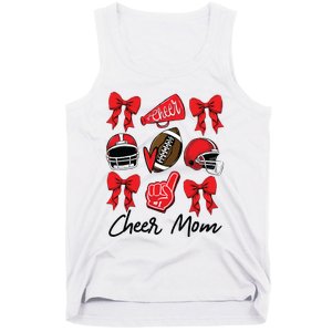 Football Coquette Bow Cheer Mom Red Tank Top