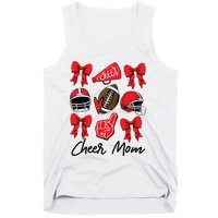 Football Coquette Bow Cheer Mom Red Tank Top