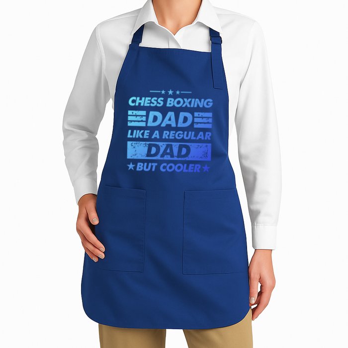 Funny Chess Boxing Dad Like A Regular Dad But Cooler Gift Full-Length Apron With Pockets