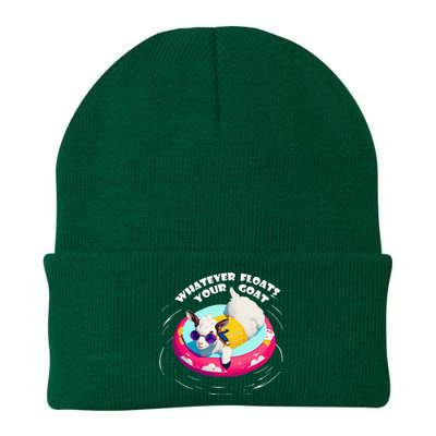 Funny Cute Baby Goat Whatever Floats Your Goat Knit Cap Winter Beanie