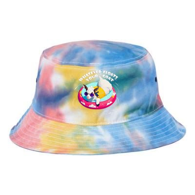 Funny Cute Baby Goat Whatever Floats Your Goat Tie Dye Newport Bucket Hat