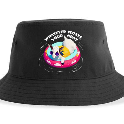 Funny Cute Baby Goat Whatever Floats Your Goat Sustainable Bucket Hat