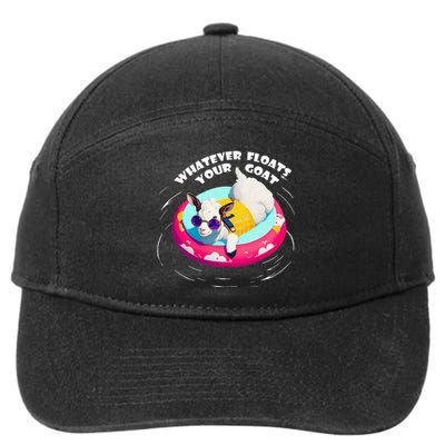 Funny Cute Baby Goat Whatever Floats Your Goat 7-Panel Snapback Hat