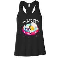 Funny Cute Baby Goat Whatever Floats Your Goat Women's Racerback Tank