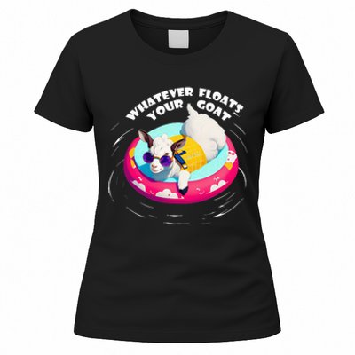 Funny Cute Baby Goat Whatever Floats Your Goat Women's T-Shirt