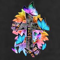 Faith Cross Butterfly With Flowers Adult Drive Performance Visor
