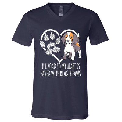 Fun Cute Beagle Dog Lover V-Neck T-Shirt