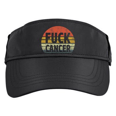 Fuck Cancer Breast Cancer Awareness Gift Retro Distressed Adult Drive Performance Visor