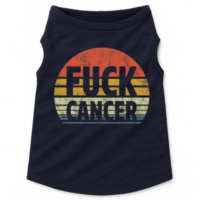 Fuck Cancer Breast Cancer Awareness Gift Retro Distressed Doggie Tank