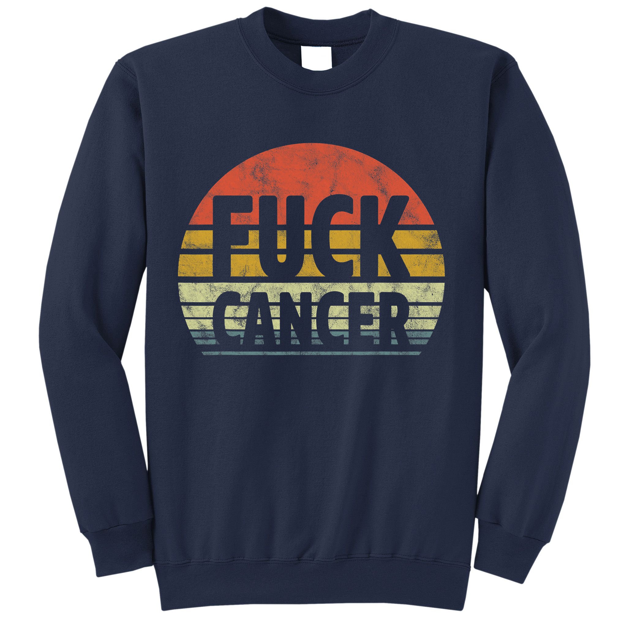 Fuck Cancer Breast Cancer Awareness Gift Retro Distressed Sweatshirt