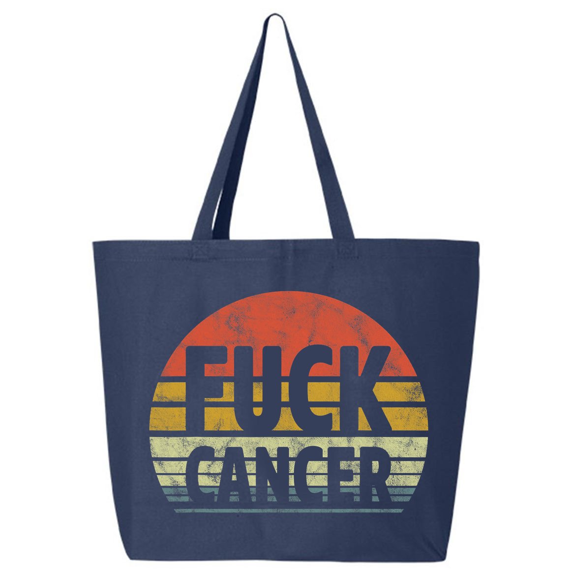 Fuck Cancer Breast Cancer Awareness Gift Retro Distressed 25L Jumbo Tote
