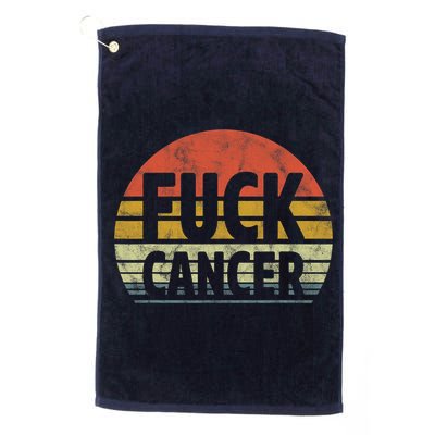 Fuck Cancer Breast Cancer Awareness Gift Retro Distressed Golf Towel