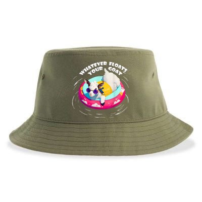 Funny Cute Baby Goat Whatever Floats Your Goat Sustainable Bucket Hat