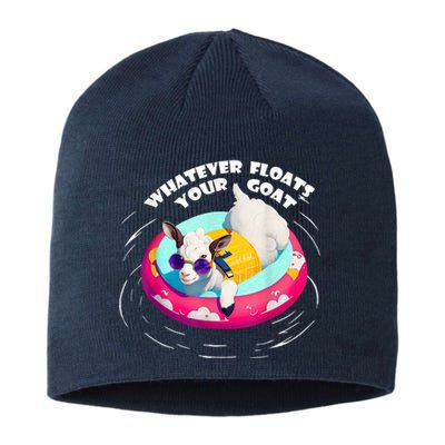 Funny Cute Baby Goat Whatever Floats Your Goat Sustainable Beanie