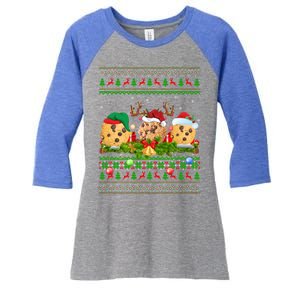 Funny Cookie Biscuit Lover Xmas Santa Ugly Cookie Christmas Funny Gift Women's Tri-Blend 3/4-Sleeve Raglan Shirt