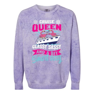 Funny Cruising Cruise Queen Classy Sassy Smart Assy Gift Colorblast Crewneck Sweatshirt