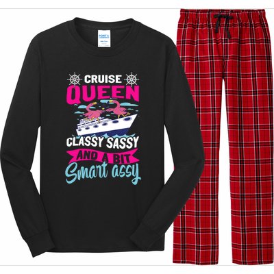 Funny Cruising Cruise Queen Classy Sassy Smart Assy Gift Long Sleeve Pajama Set