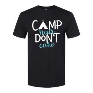 Funny Camping Cute Gift Camp Hair Dont Care Camping Gift Softstyle CVC T-Shirt