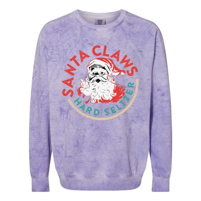 Funny Christmas Costume Santaclaws Hard Seltzer Colorblast Crewneck Sweatshirt