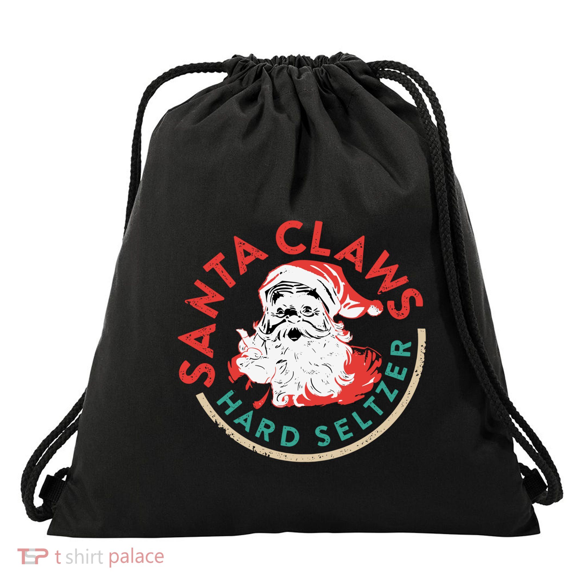 Funny Christmas Costume Santaclaws Hard Seltzer Drawstring Bag