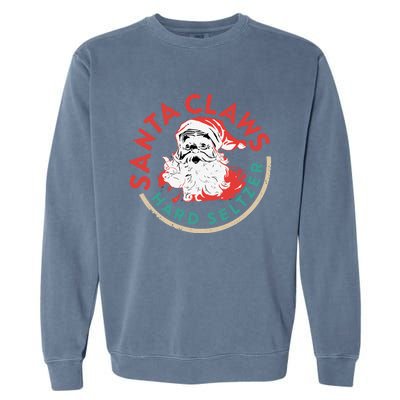 Funny Christmas Costume Santaclaws Hard Seltzer Garment-Dyed Sweatshirt