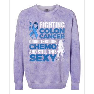 Fun Colon Cancer Awareness Colonoscopy Warrior Survivor Gift Great Gift Colorblast Crewneck Sweatshirt