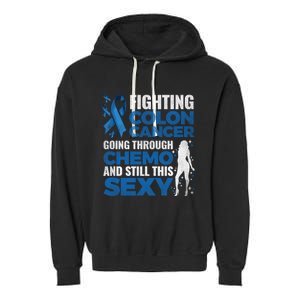 Fun Colon Cancer Awareness Colonoscopy Warrior Survivor Gift Great Gift Garment-Dyed Fleece Hoodie