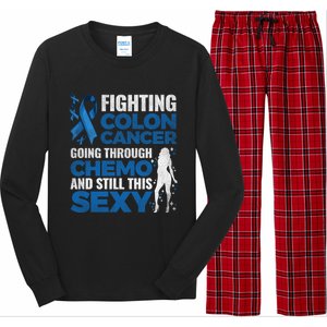 Fun Colon Cancer Awareness Colonoscopy Warrior Survivor Gift Great Gift Long Sleeve Pajama Set