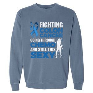 Fun Colon Cancer Awareness Colonoscopy Warrior Survivor Gift Great Gift Garment-Dyed Sweatshirt