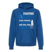 Fun Colon Cancer Awareness Colonoscopy Warrior Survivor Gift Great Gift Premium Hoodie