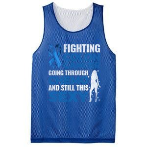 Fun Colon Cancer Awareness Colonoscopy Warrior Survivor Gift Great Gift Mesh Reversible Basketball Jersey Tank