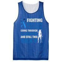 Fun Colon Cancer Awareness Colonoscopy Warrior Survivor Gift Great Gift Mesh Reversible Basketball Jersey Tank