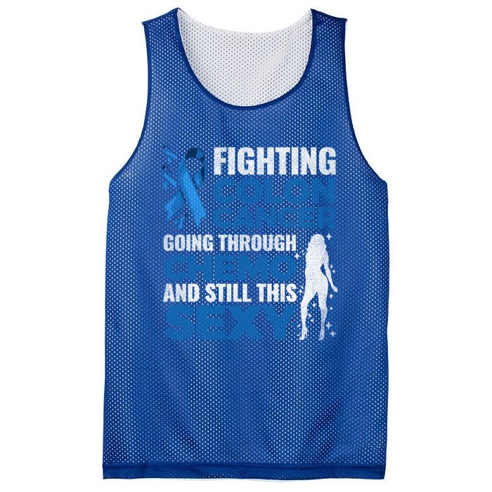 Fun Colon Cancer Awareness Colonoscopy Warrior Survivor Gift Great Gift Mesh Reversible Basketball Jersey Tank