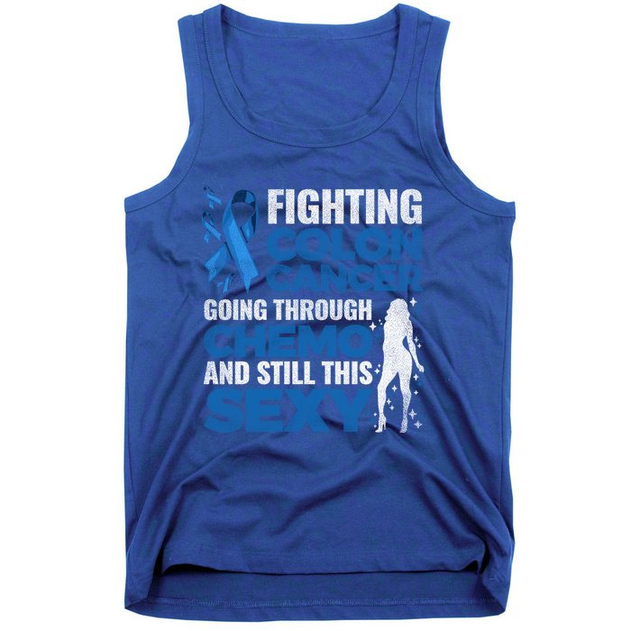 Fun Colon Cancer Awareness Colonoscopy Warrior Survivor Gift Great Gift Tank Top