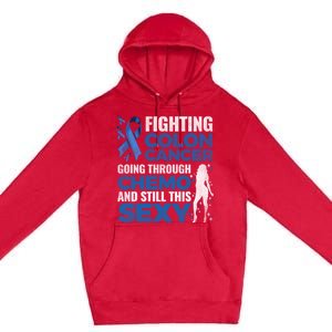 Fun Colon Cancer Awareness Colonoscopy Warrior Survivor Gift Great Gift Premium Pullover Hoodie