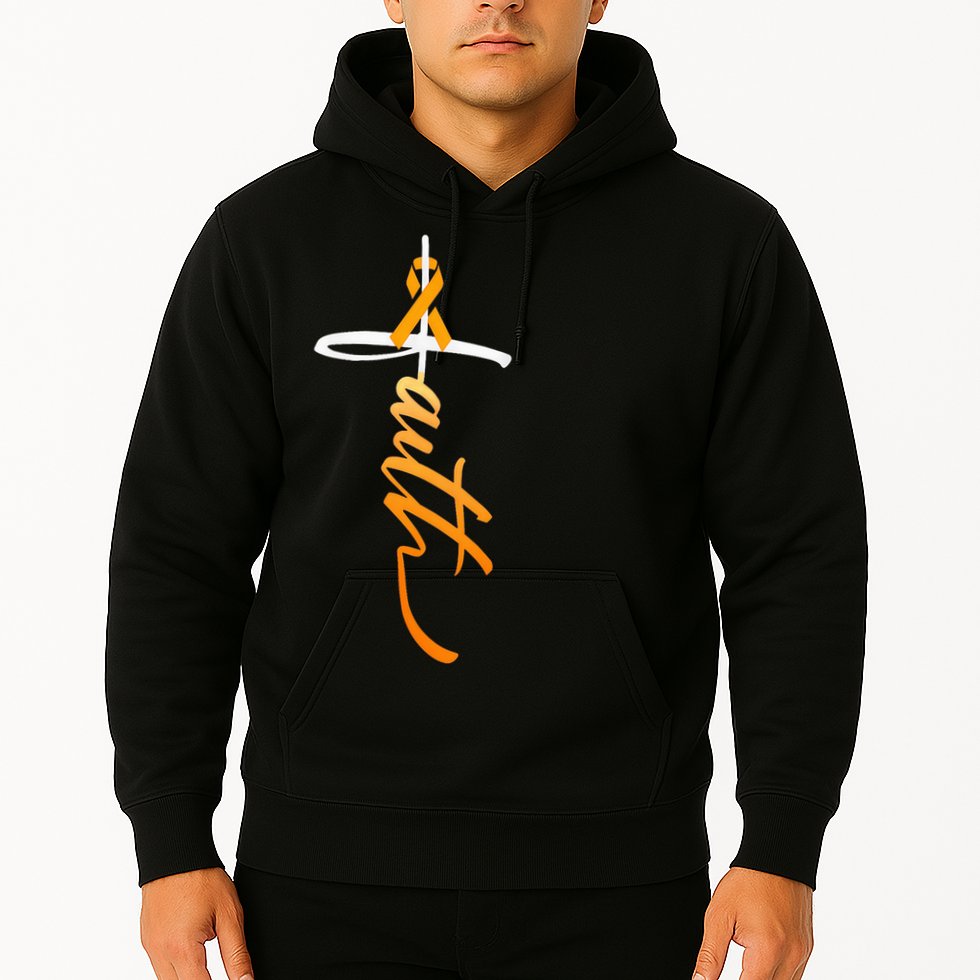 Faith Christian Cross Orange Ribbon MS Awareness Hoodie