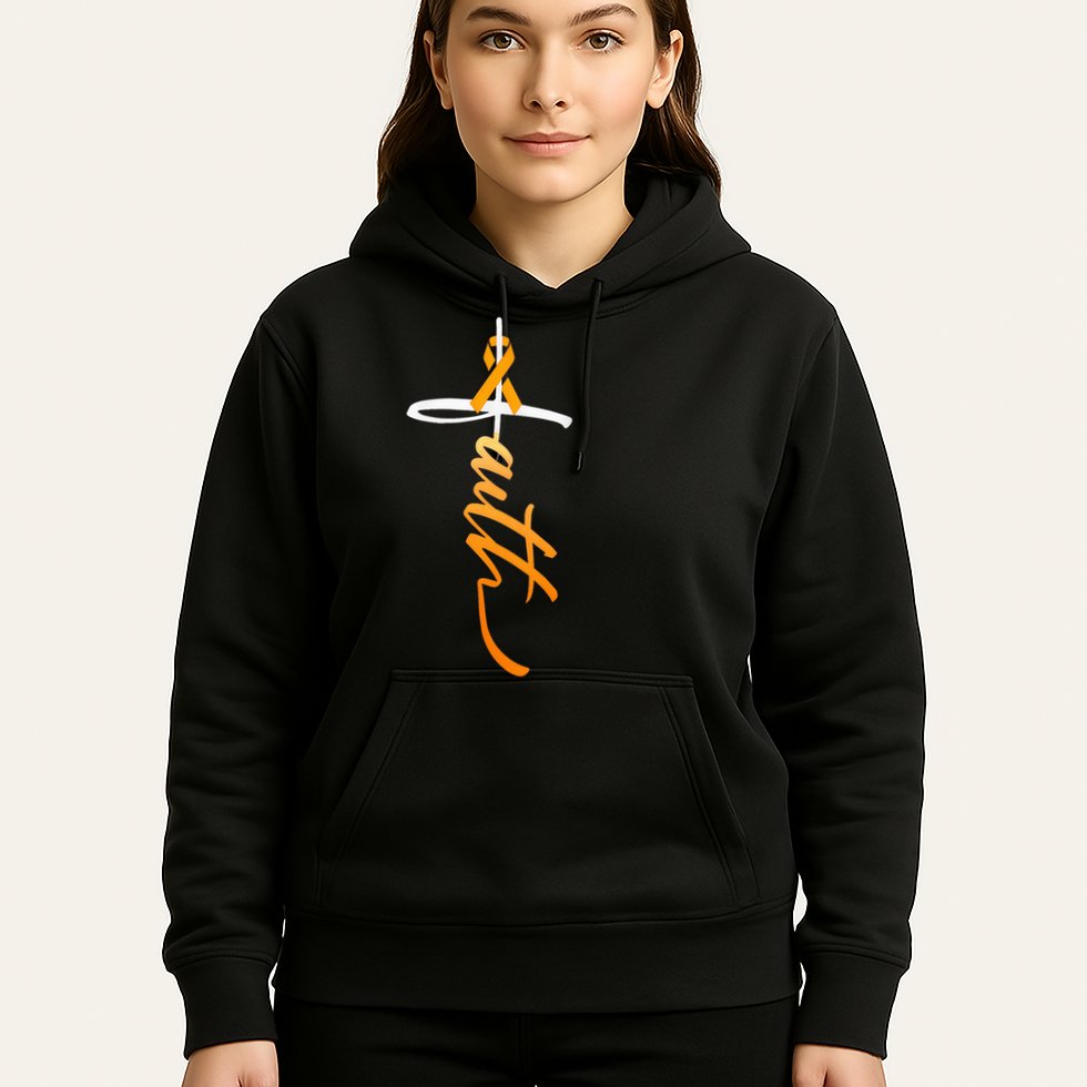 Faith Christian Cross Orange Ribbon MS Awareness Hoodie