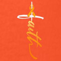 Faith Christian Cross Orange Ribbon MS Awareness V-Neck T-Shirt
