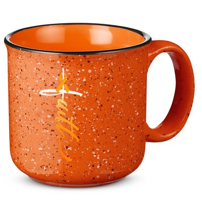 Faith Christian Cross Orange Ribbon MS Awareness 15oz Campfire Ceramic Mug