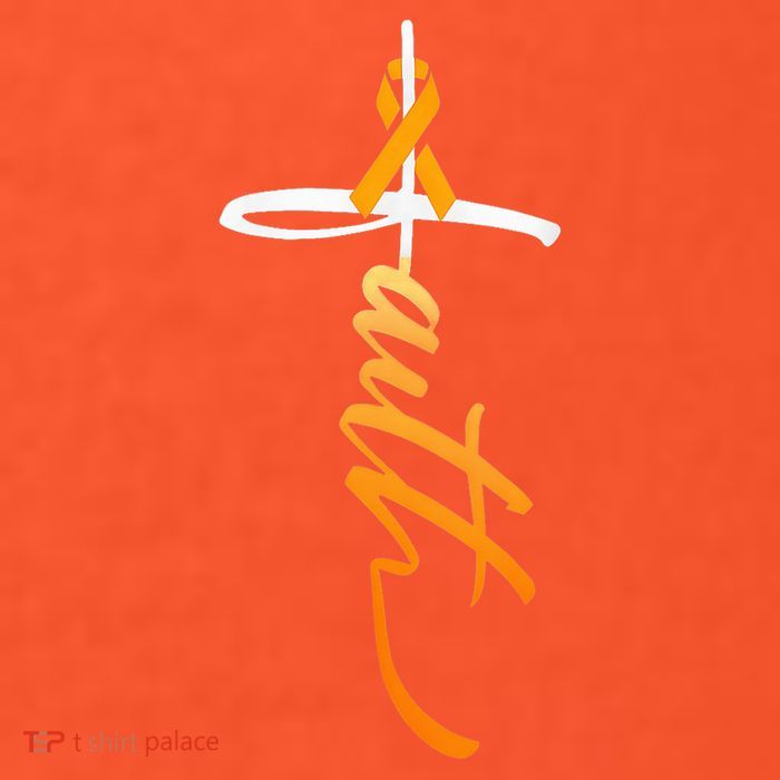 Faith Christian Cross Orange Ribbon MS Awareness Kids T-Shirt