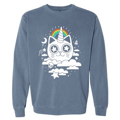 Funny Caticorn Cat Unicorn Girl Wo Kittycorn Garment-Dyed Sweatshirt