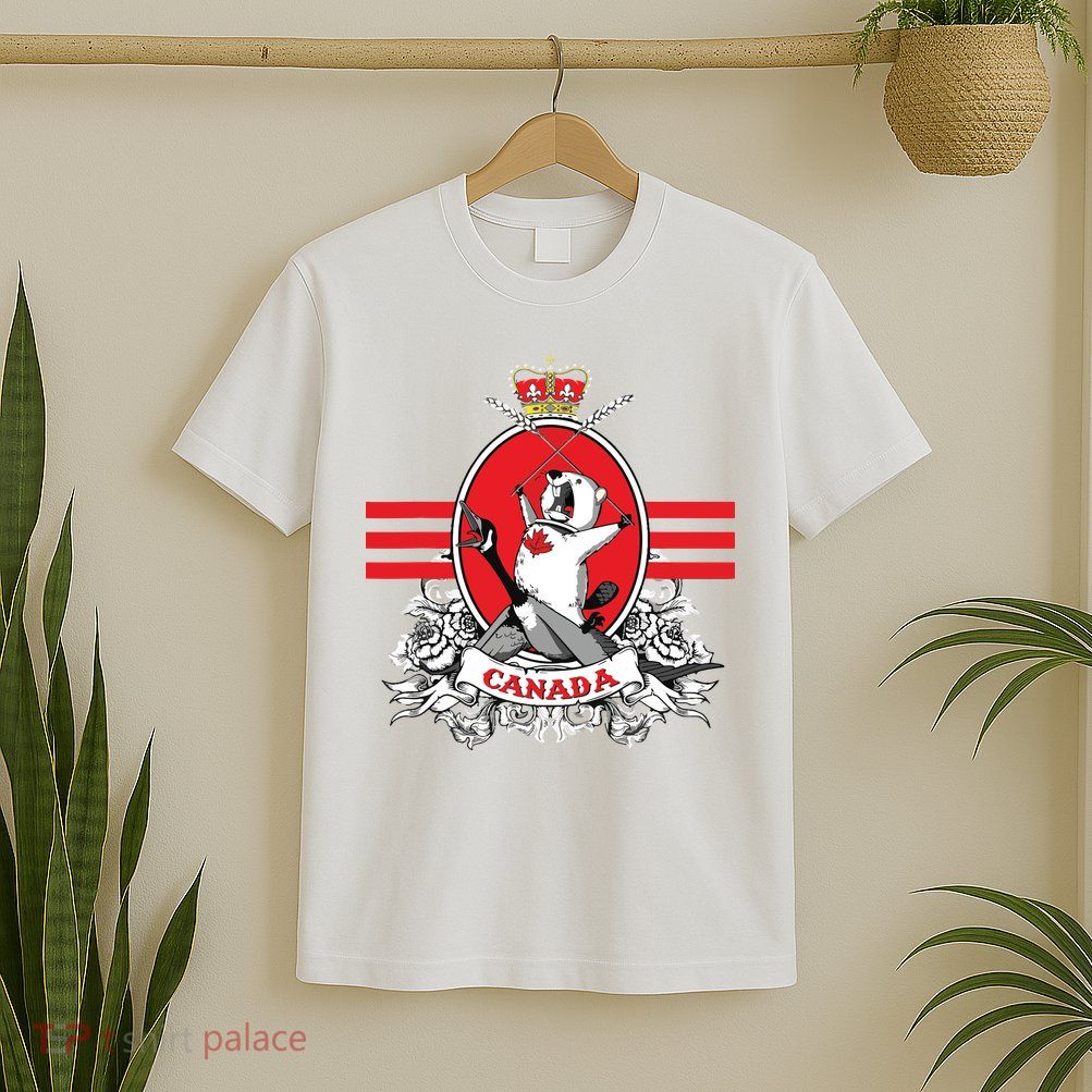 Funny Country Canada Screaming Beaver Mable Leaf Canadian T-Shirt