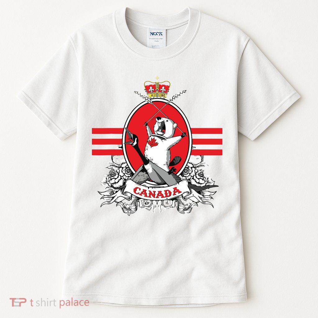 Funny Country Canada Screaming Beaver Mable Leaf Canadian Tall T-Shirt