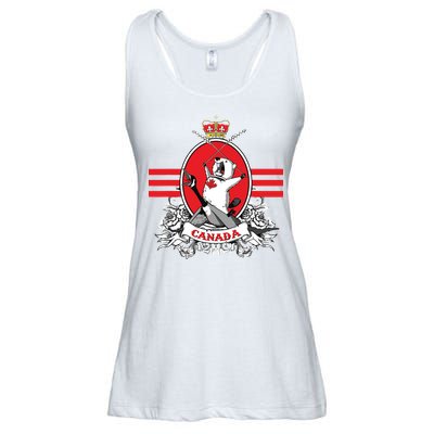 Funny Country Canada Screaming Beaver Mable Leaf Canadian Ladies Essential Flowy Tank