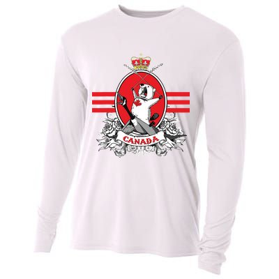 Funny Country Canada Screaming Beaver Mable Leaf Canadian Cooling Performance Long Sleeve Crew