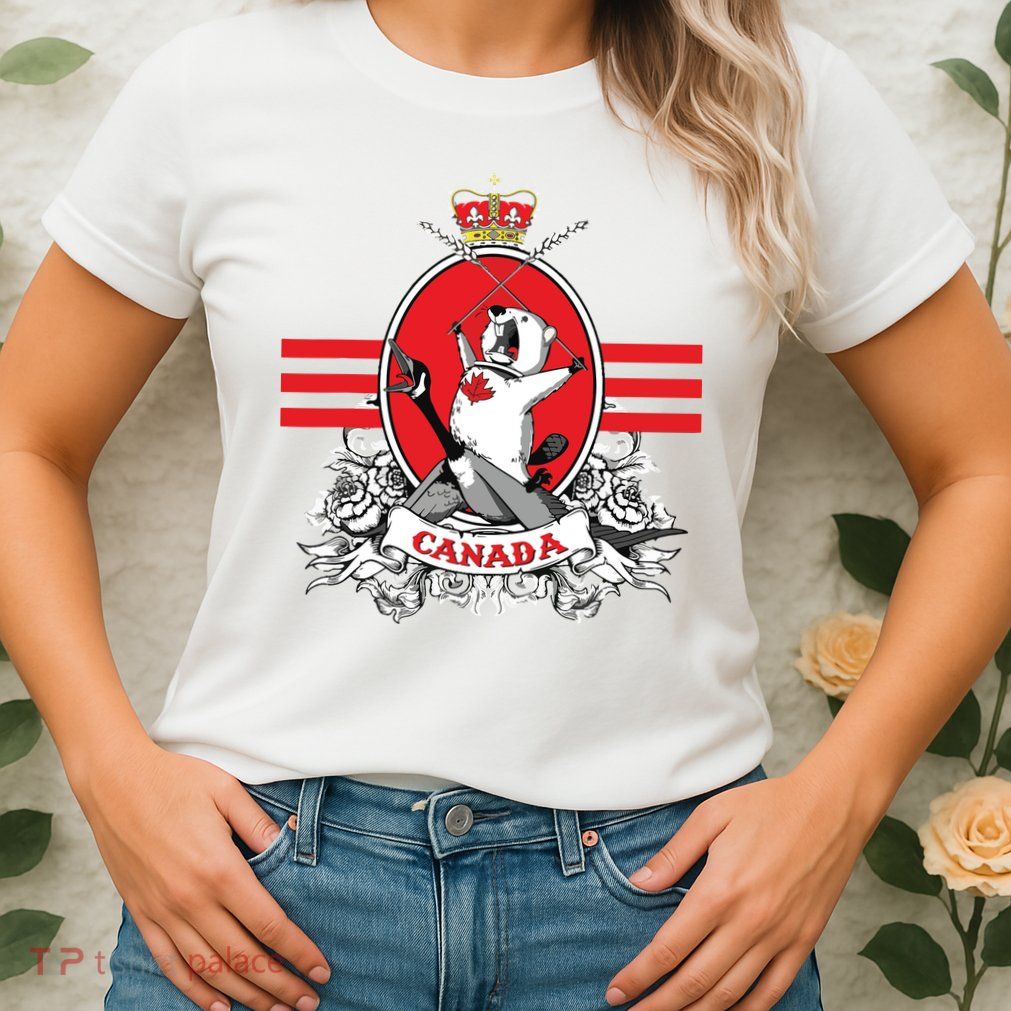 Funny Country Canada Screaming Beaver Mable Leaf Canadian Womens T-Shirt