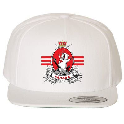 Funny Country Canada Screaming Beaver Mable Leaf Canadian Wool Snapback Cap
