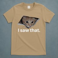 Funny Ceiling Cat I Saw That Meme Cat Peeking Through Wall T-Shirt
