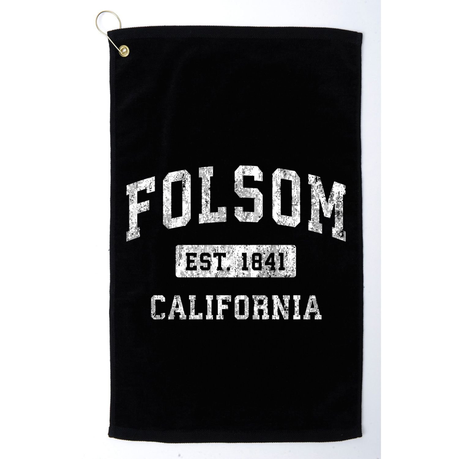 Folsom California Ca Vintage Established Sports Golf Towel